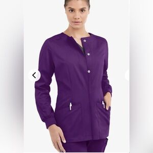 Butter-Soft STRETCH Women's 2-Pocket Long Sleeve Snap Scrub sets size xl